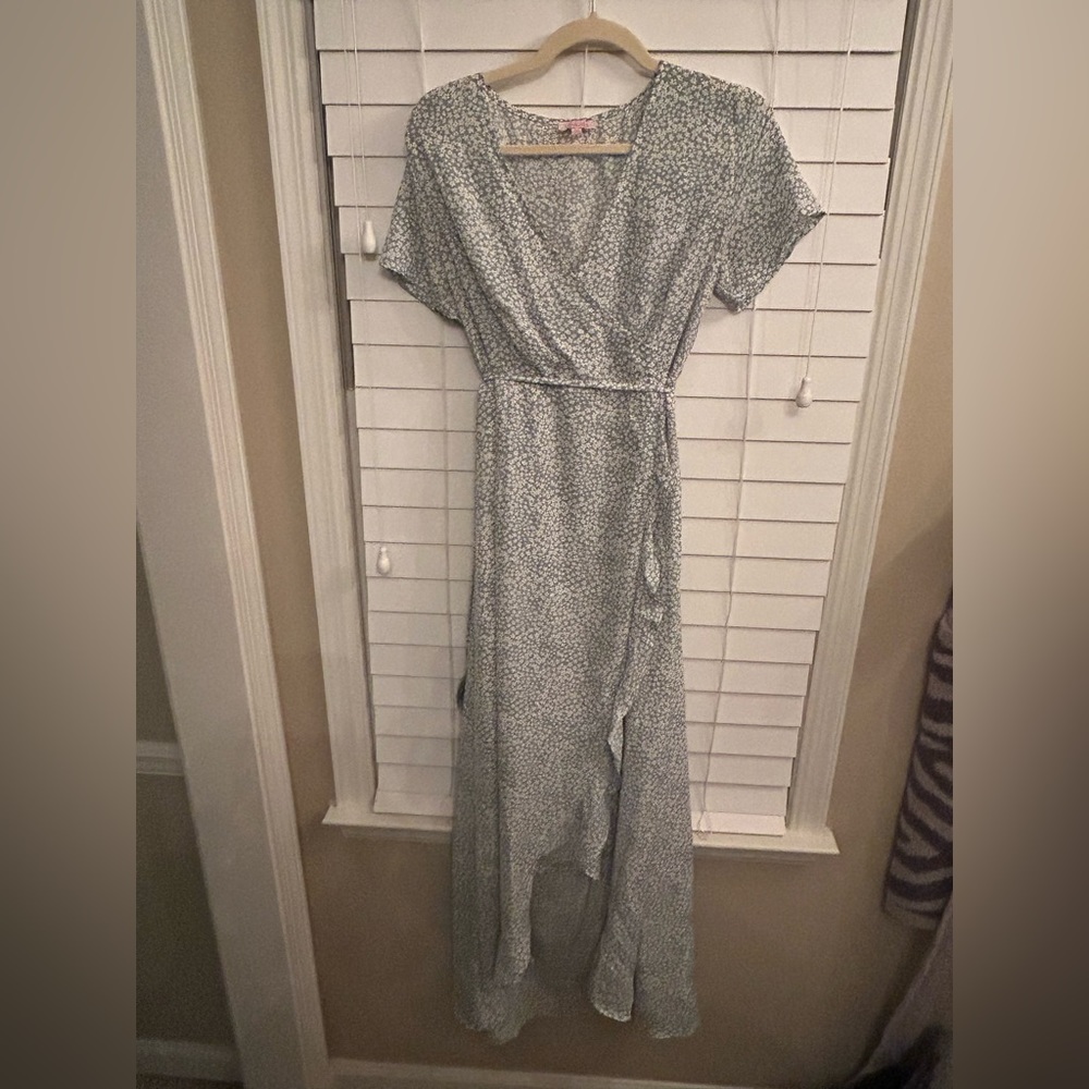 Pink Lily Faux Wrap Maxi Dress